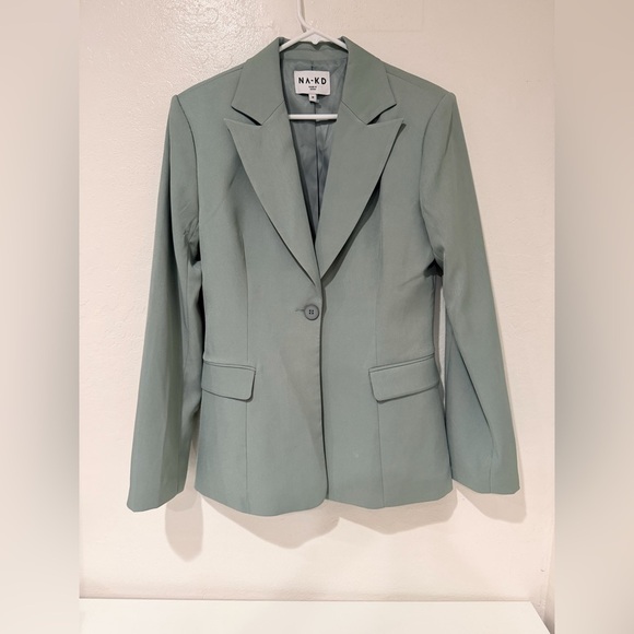 NA-KD Sage Green Oversized Blazer size 38 - Picture 2 of 12